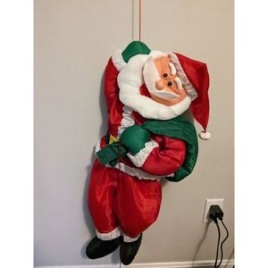 Gemmy Christmas Climbing Santa 20” String “Jingle Bells” Vintage Singing Talking